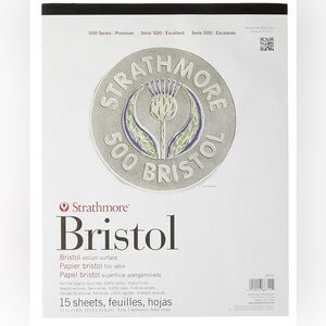 Strathmore (580-62 500 Series Bristol, 2-Ply Vellum Surface, 11"x14", White